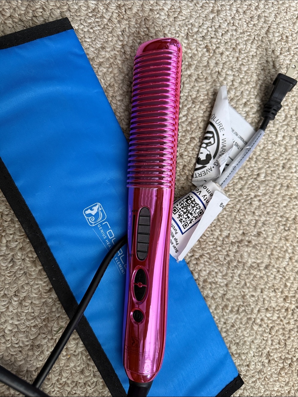Royale Pink Hair Straightening Brush for Women